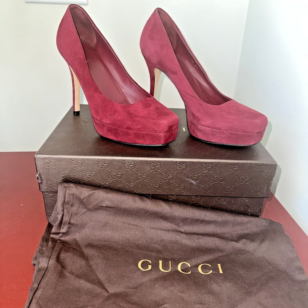 GUCCI Women‎ Size EU 37 Suede Platform Kid Scamosciato Tibet Pumps